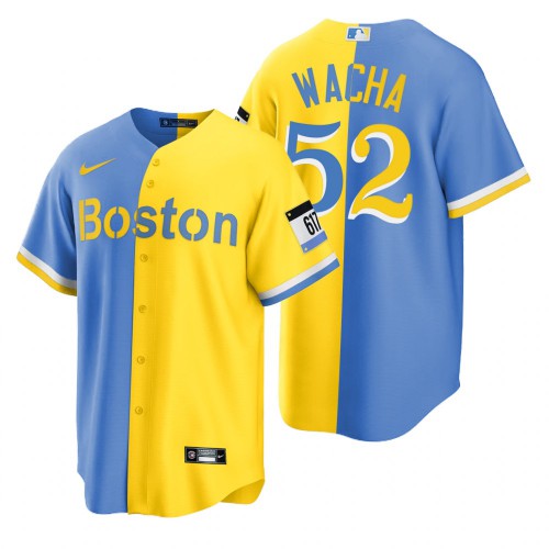 Boston Boston Red Sox #52 Michael Wacha Blue Gold Men's 2022 City Connect Game Jersey Men's