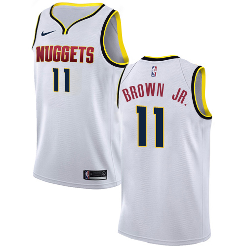 Denver Nuggets #11 Bruce Brown Jr. White Women's Swingman Association Edition Jersey