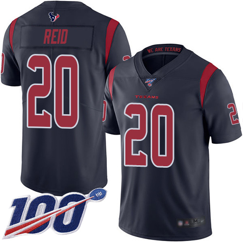 Houston Texans #20 Justin Reid Navy Blue Men's Stitched Limited Rush 100th Season Jersey Men's