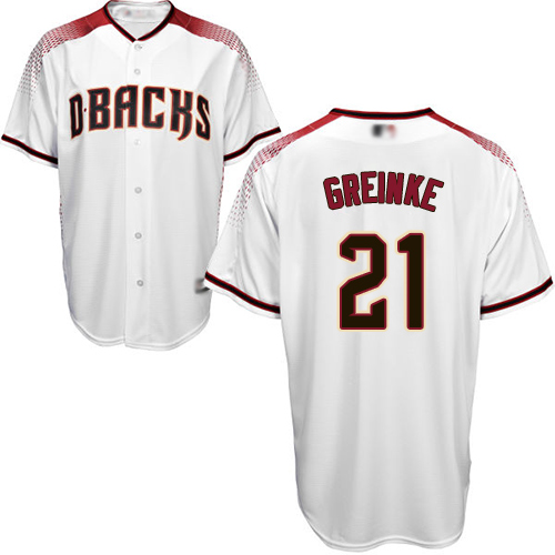 Arizona Diamondbacks #21 Zack Greinke White/Crimson Home Stitched Youth Jersey Youth
