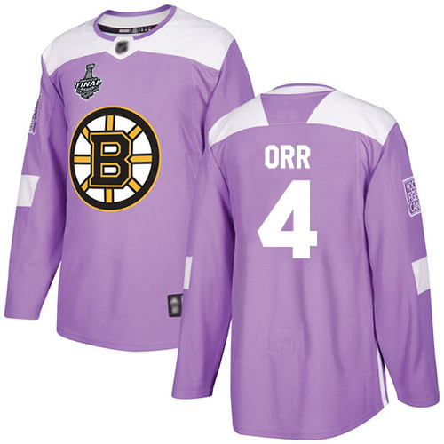 Adidas Boston Bruins #4 Bobby Orr Purple Authentic Fights Cancer Stanley Cup Final Bound Youth Stitched Jersey Youth