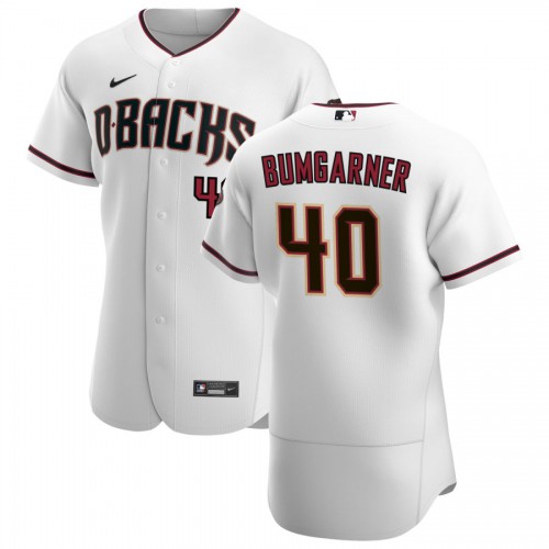 Arizona Arizona Diamondbacks #40 Madison Bumgarner Men's White Crimson Authentic Home Team Jersey Men's