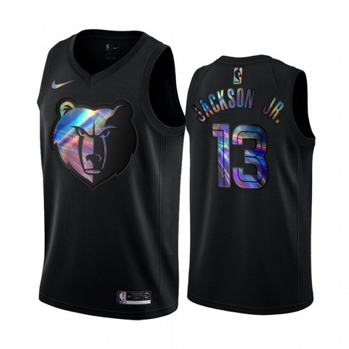 Memphis Grizzlies #13 Jaren Jackson Jr. Mens Iridescent Holographic Collection Jersey - Black Mens