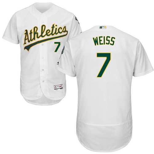 Oakland Athletics #7 Walt Weiss White Flexbase Authentic Collection Stitched Jersey Men's