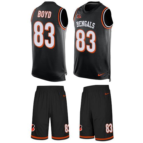 Bengals #83 Tyler Boyd Black Team Color Men's Stitched Limited Tank Top Suit Jersey
