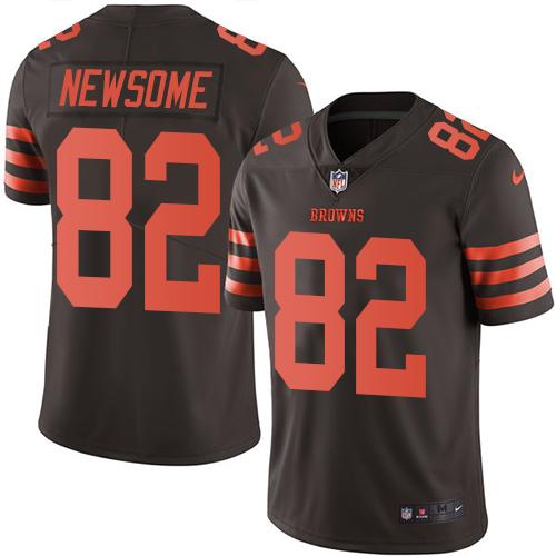 Cleveland Browns #82 Ozzie Newsome Brown Men's Stitched Limited Rush Jersey Men's
