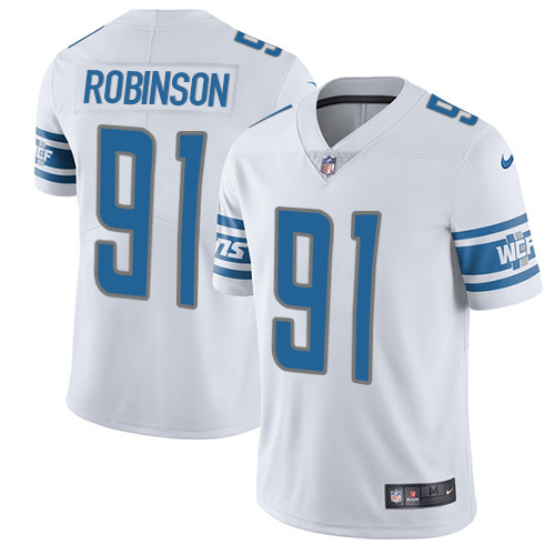 Detroit Lions #91 A'Shawn Robinson White Men's Stitched Vapor Untouchable Limited Jersey Men's