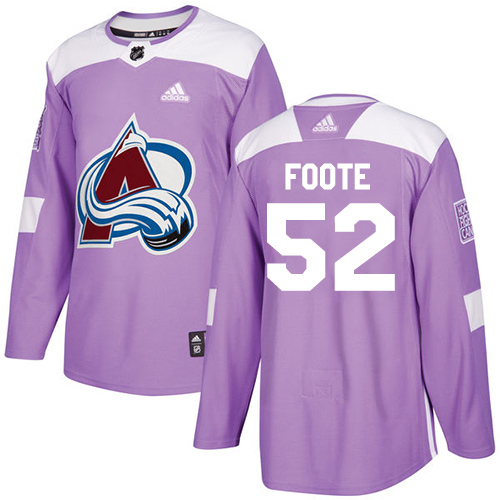 Adidas Colorado Avalanche #52 Adam Foote Purple Authentic Fights Cancer Stitched Jersey Men's