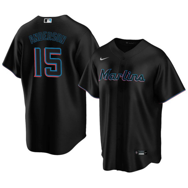 Men's Youth Women's Miami Marlins 15 Replica Black Alternate 2020 Brian Anderson Jersey