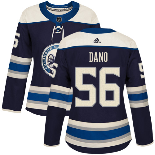 Adidas Columbus Blue Jackets #56 Marko Dano Navy Alternate Authentic Women's Stitched Jersey Womens