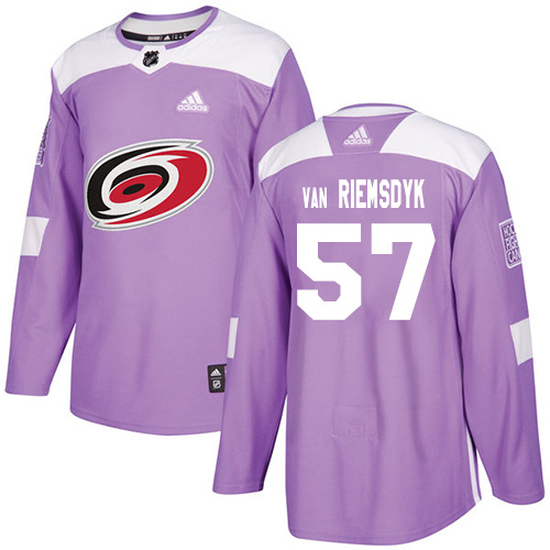 Adidas Carolina Hurricanes #57 Trevor Van Riemsdyk Purple Authentic Fights Cancer Stitched Youth Jersey Youth