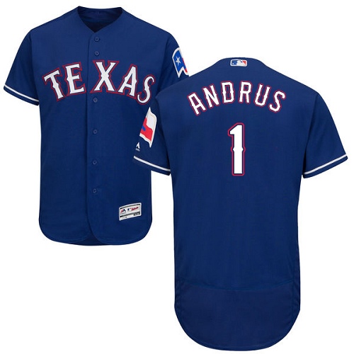 Texas Rangers #1 Elvis Andrus Blue Flexbase Authentic Collection Stitched Jersey Men's