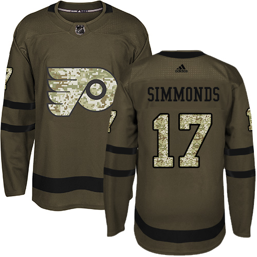 Adidas Philadelphia Flyers #17 Wayne Simmonds Green Salute to Service Stitched Youth Jersey Youth