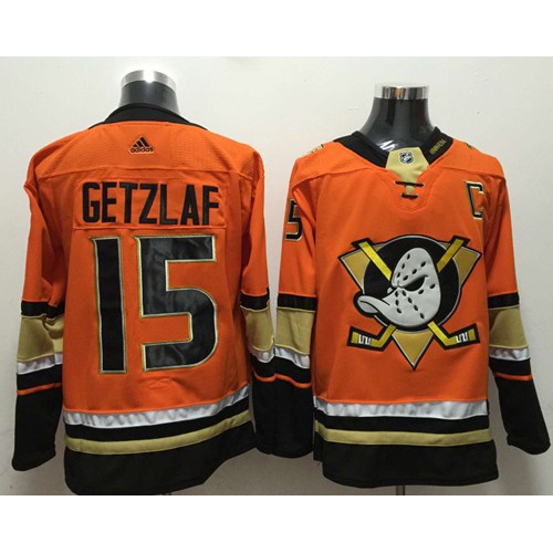 Adidas Anaheim Ducks #15 Ryan Getzlaf Orange Authentic Stitched Jersey Men's