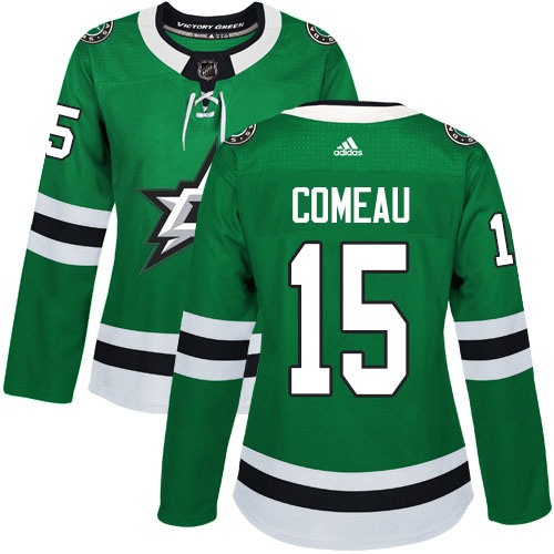 Adidas Dallas Stars #15 Blake Comeau Green Home Authentic Women's Stitched Jersey Womens