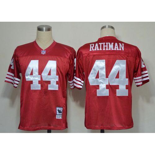 Mitchell And Ness San Francisco 49ers #44 Tom Rathman Red Stitched Throwback Jersey Men's