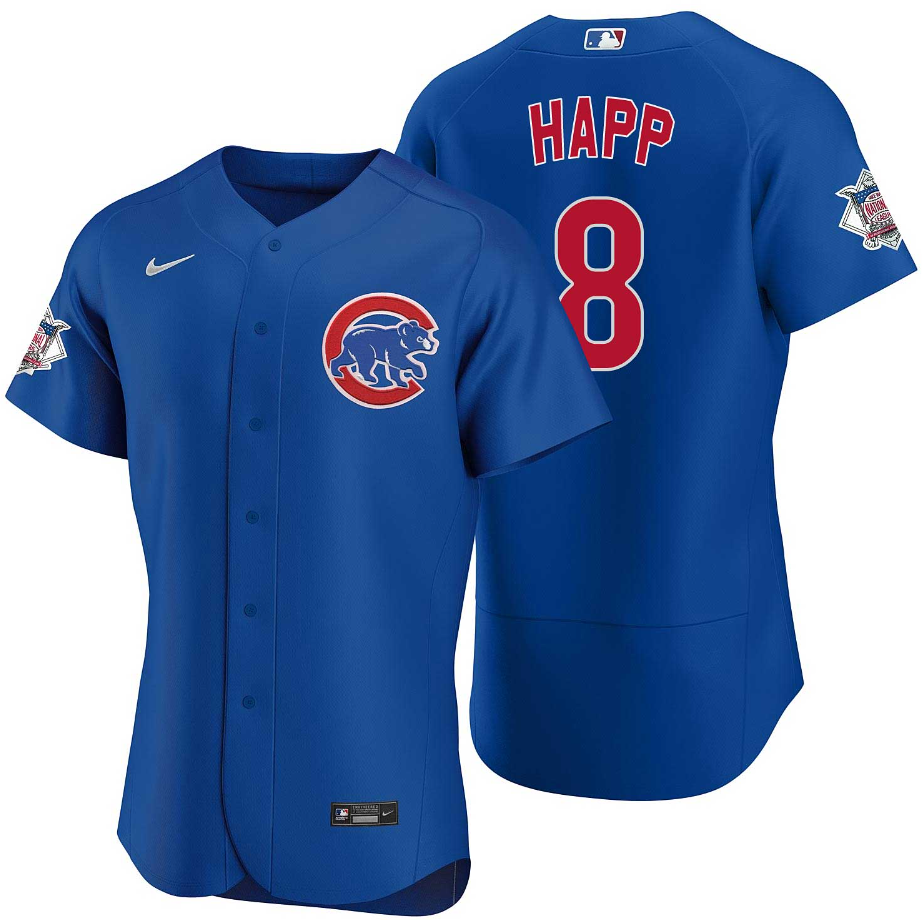 Men's Chicago Cubs#8 Ian Happ Alternate Flex Base Jersey
