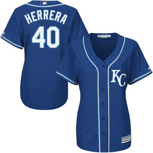 Kansas City Royals #40 Kelvin Herrera Royal Blue Alternate Women's Stitched Jersey Womens