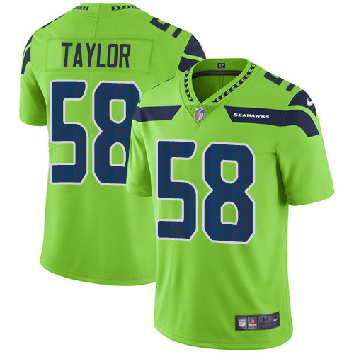 Seattle Seahawks #58 Darrell Taylor Green Youth Stitched Limited Rush Jersey Youth