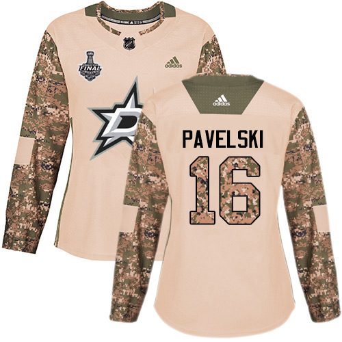 Adidas Dallas Stars #16 Joe Pavelski Camo Authentic 2017 Veterans Day Women's 2020 Stanley Cup Final Stitched Jersey Womens