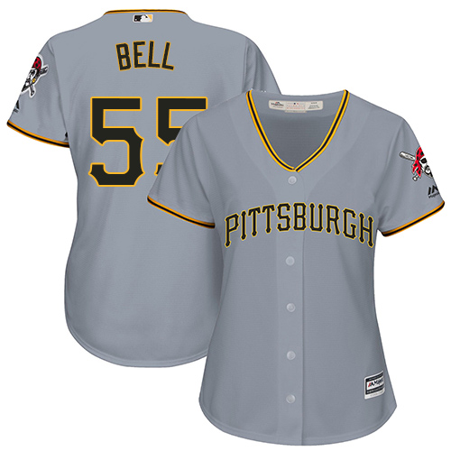 Pittsburgh Pirates #55 Josh Bell Grey Road Women's Stitched Jersey Womens