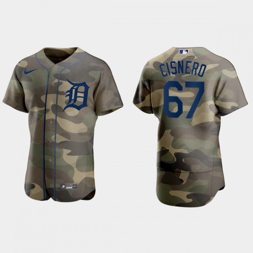 Detroit Detroit Tigers #67 Jose Cisnero Men's 2021 Armed Forces Day Authentic Jersey -Camo Men's