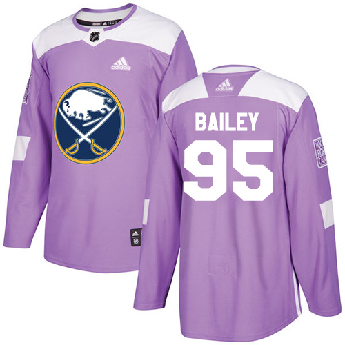 Adidas Buffalo Sabres #95 Justin Bailey Purple Authentic Fights Cancer Stitched Jersey Men's