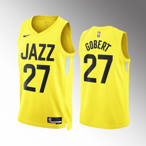 Utah Utah Jazz #27 Rudy Gobert Mens Yellow 2022-23 Icon Edition Jersey Mens