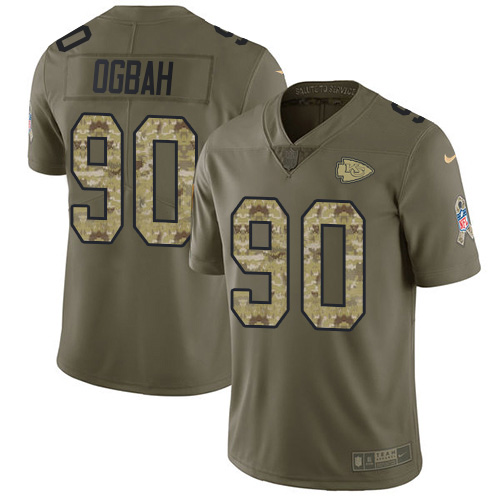 Kansas City Chiefs #90 Emmanuel Ogbah Olive/Camo Men's Stitched Limited 2017 Salute To Service Jersey Men's