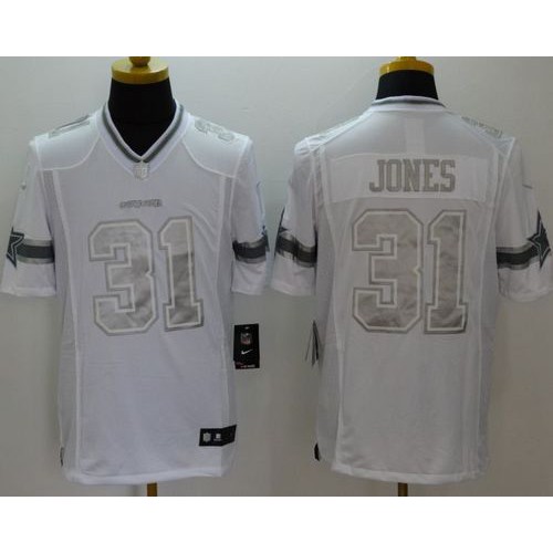 Dallas Cowboys #31 Byron Jones White Men's Stitched Limited Platinum Jersey Men's