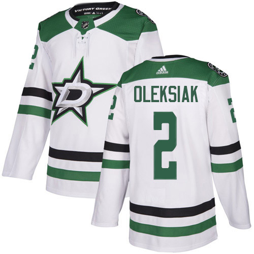 Adidas Dallas Stars #2 Jamie Oleksiak White Road Authentic Stitched Jersey Men's