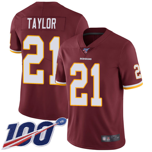 Commanders #21 Sean Taylor Burgundy Red Team Color Men's Stitched 100th Season Vapor Limited Jersey