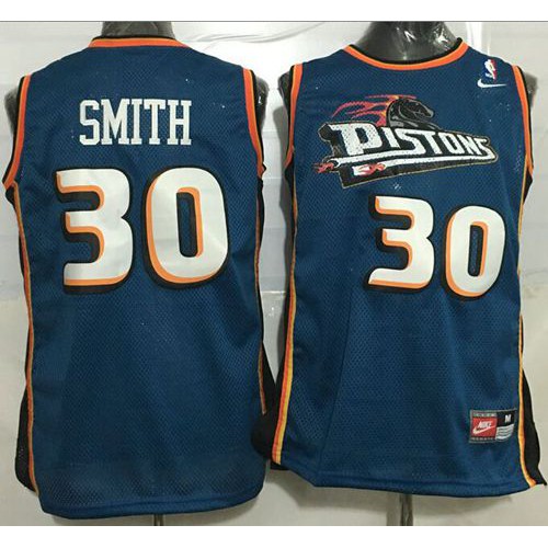Detroit Pistons #30 Joe Smith Blue Throwback Stitched Jersey Mens