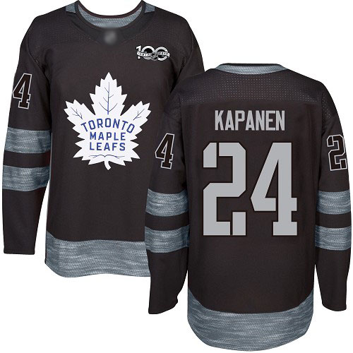 Adidas Maple Toronto Maple Leafs #24 Kasperi Kapanen Black 1917-2017 100th Anniversary Stitched Jersey Men's