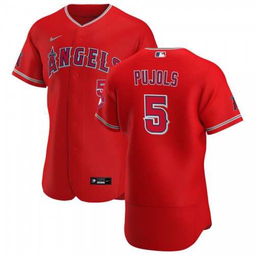 Los Angeles Los Angeles Angels #5 Albert Pujols Men's Red Alternate 2020 Authentic Player Jersey Men's
