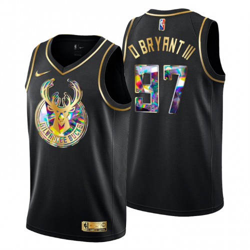 Philadelphia Philadelphia 76ers #97 Johnny OBryant III Mens Golden Edition Diamond Logo 2021/22 Swingman Jersey - Black Mens