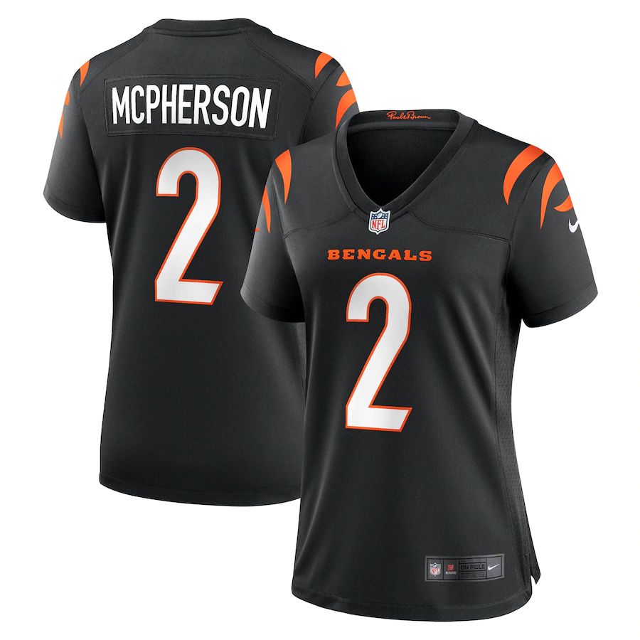 Cincinnati Bengals #2 Evan McPherson Black Women's Game Jersey