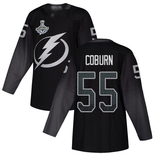 Adidas Tampa Bay Lightning #55 Braydon Coburn Black Alternate Authentic 2020 Stanley Cup Champions Stitched Jersey Men's