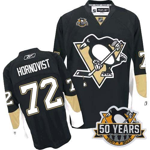 Pittsburgh Penguins #72 Patric Hornqvist Black Home 50th Anniversary Stitched Jersey Men's