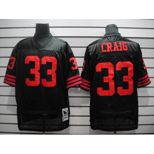Mitchell and Ness San Francisco 49ers #33 Roger Craig Black Stitched Throwback Jersey Men's