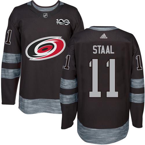 Adidas Carolina Hurricanes #11 Jordan Staal Black 1917-2017 100th Anniversary Stitched Jersey Men's