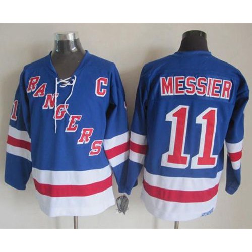 New York Rangers #11 Mark Messier Light Blue CCM Throwback Stitched Jersey Men's