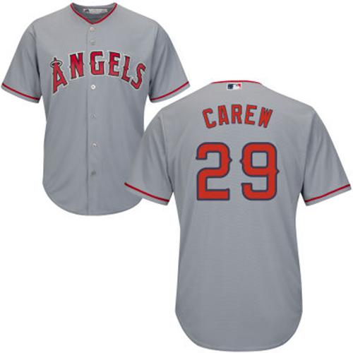 Los Angeles Angels #29 Rod Carew Grey Cool Base Stitched Youth Jersey Youth