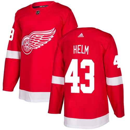 Adidas Detroit Red Wings #43 Darren Helm Red Home Authentic Stitched Jersey Men's