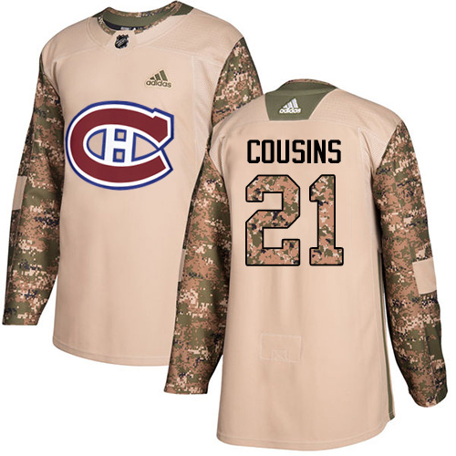 Adidas Montreal Canadiens #21 Nick Cousins Camo Authentic 2017 Veterans Day Stitched Jersey Men's