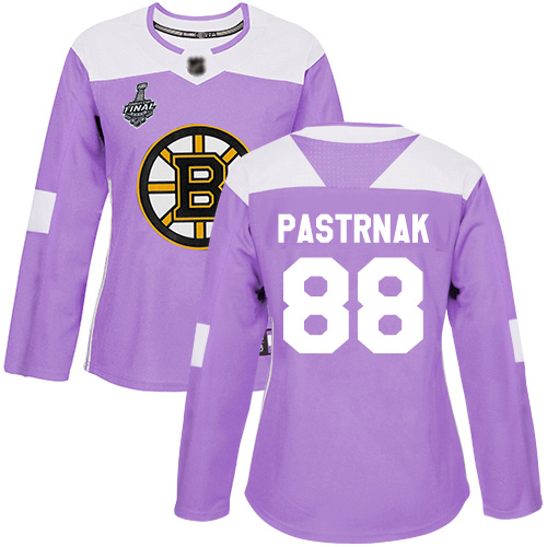 Adidas Boston Bruins #88 David Pastrnak Purple Authentic Fights Cancer Stanley Cup Final Bound Women's Stitched Jersey Womens