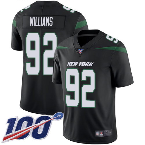 New York Jets #92 Leonard Williams Black Alternate Men's Stitched 100th Season Vapor Limited Jersey Men's
