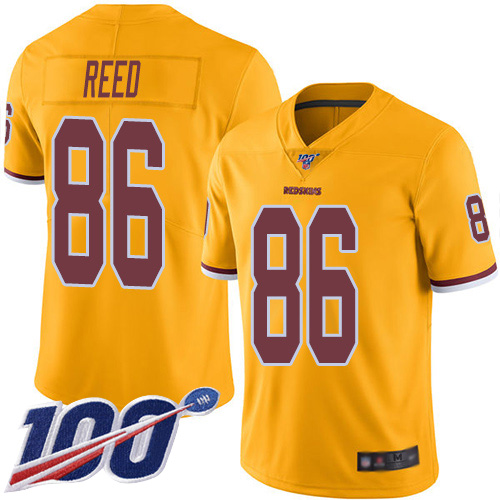 Washington Commanders #86 Jordan Reed Gold Men's Stitched Limited Rush 100th Season Jersey Men's