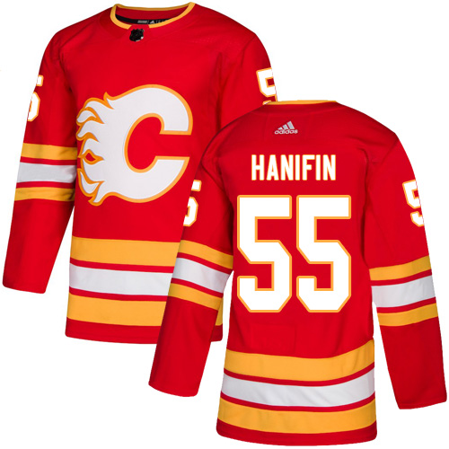 Adidas Calgary Flames #55 Noah Hanifin Red Alternate Authentic Stitched Jersey Men's