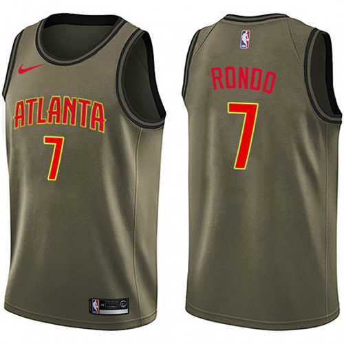 Atlanta Hawks #7 Rajon Rondo Green Youth Swingman Salute to Service Jersey Youth